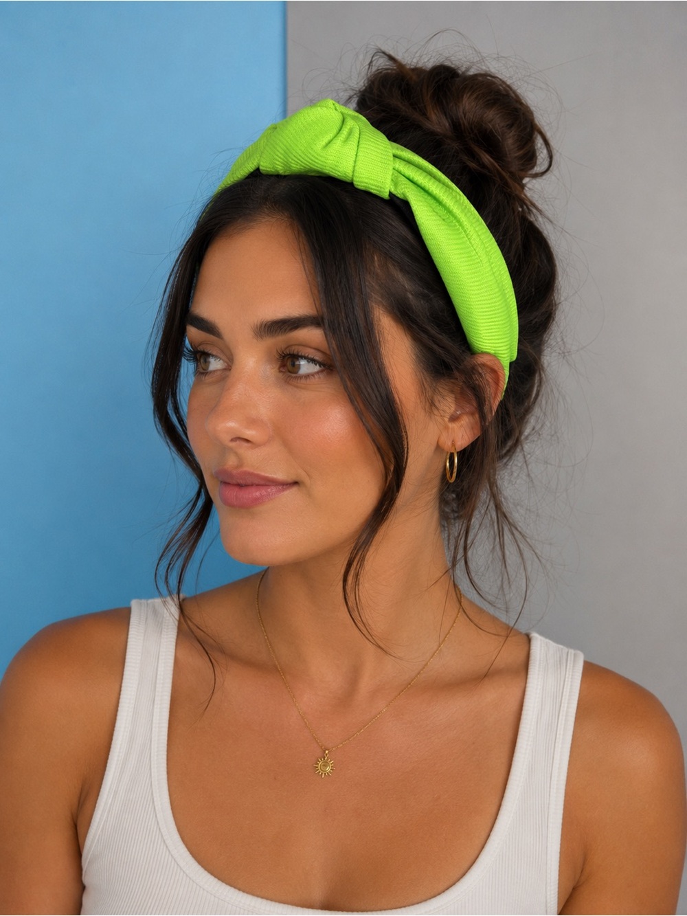 Neon Green Knotted Headband - Women Accessories